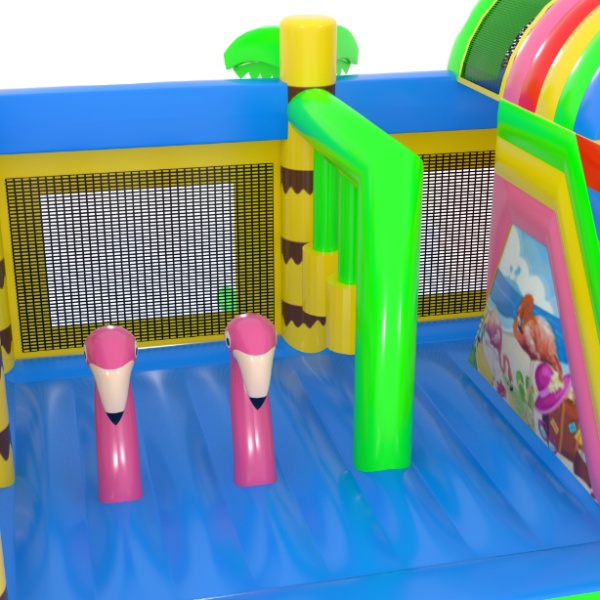 Inflatable castle combo in the Hawaiian theme