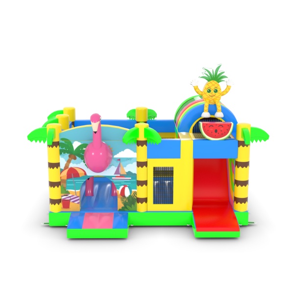 Inflatable castle combo in the Hawaiian theme