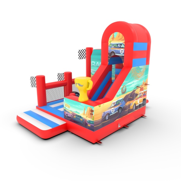 Inflatable with combo slide in the car theme
