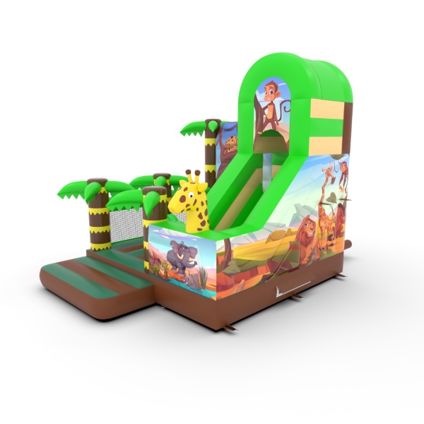 Inflatable with combo slide safari