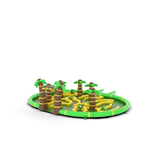 Inflatable mini golf in the safari theme
