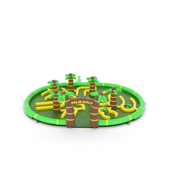 Inflatable mini golf in the safari theme