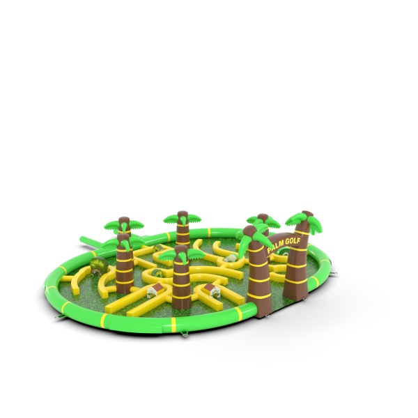 Inflatable mini golf in the safari theme