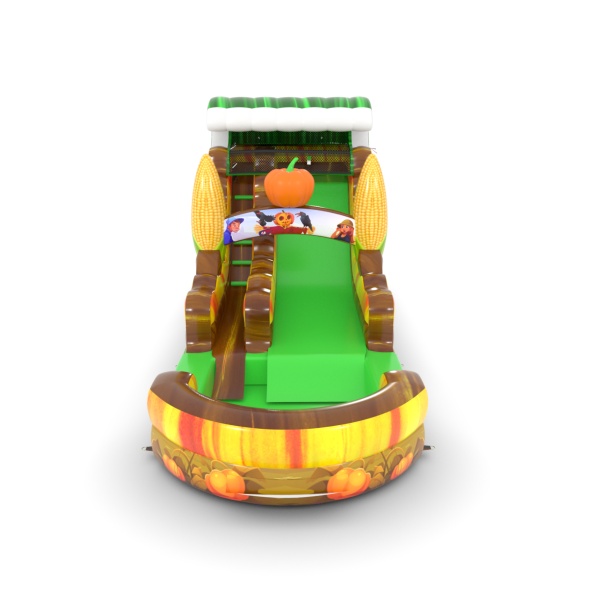 Inflatable water slide in the farm theme