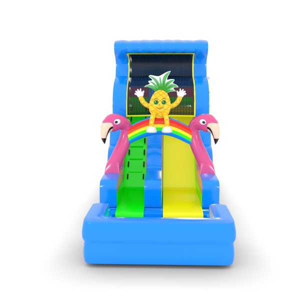 Inflatable water slide in the Hawaiian theme