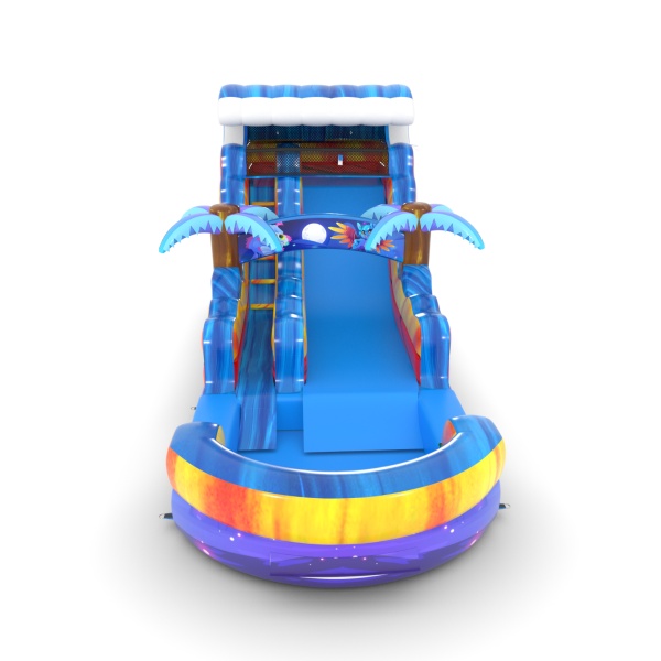 Inflatable water slide in the magical animals theme