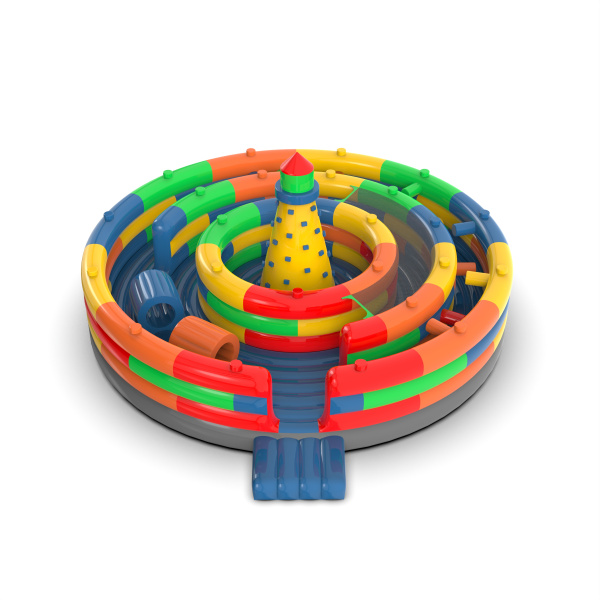 Round inflatable playground Coloured Blocks