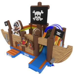 Inflatable playground ship in pirate theme