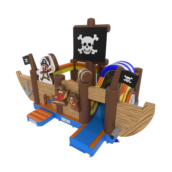 Inflatable playground ship in pirate theme