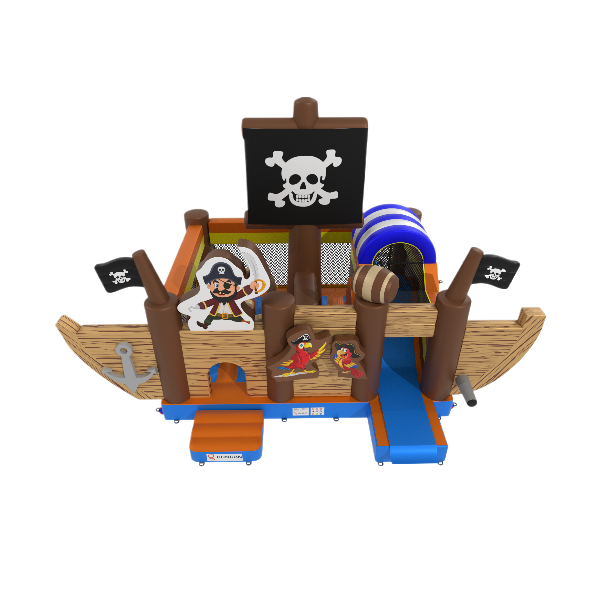 Inflatable playground ship in pirate theme