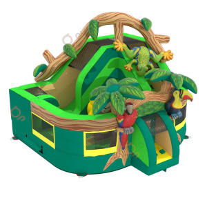 Inflatable playground "frog" in jungle theme