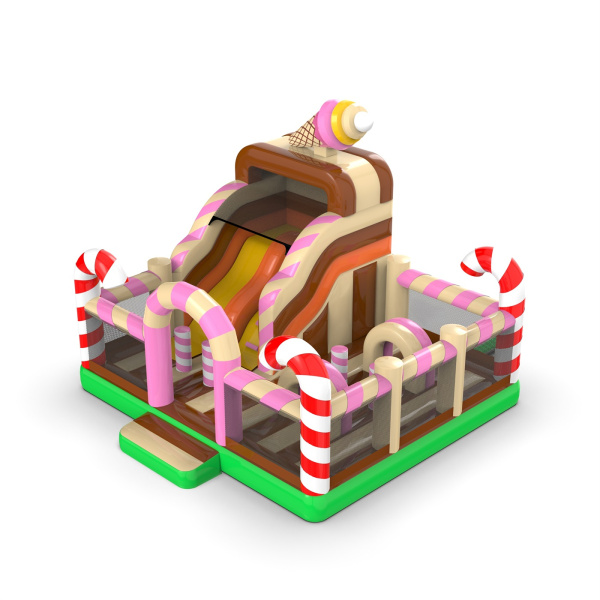 6x6 inflatable playground in a candy theme