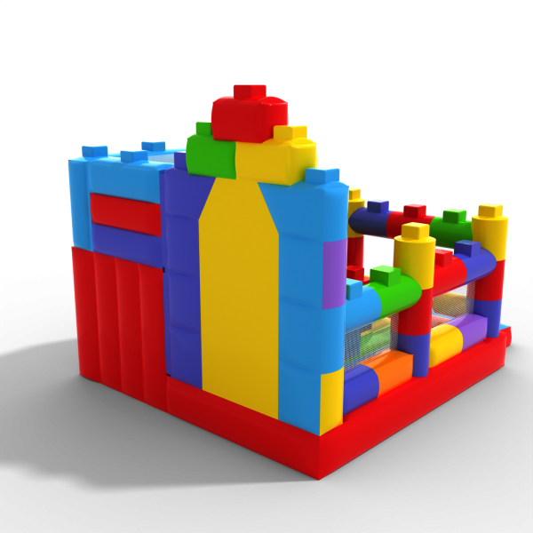 Inflatable with slide - Coloured blocks combo