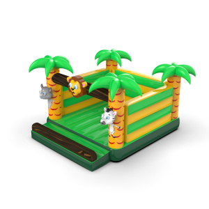 Inflatable bouncy castle with jungle theme