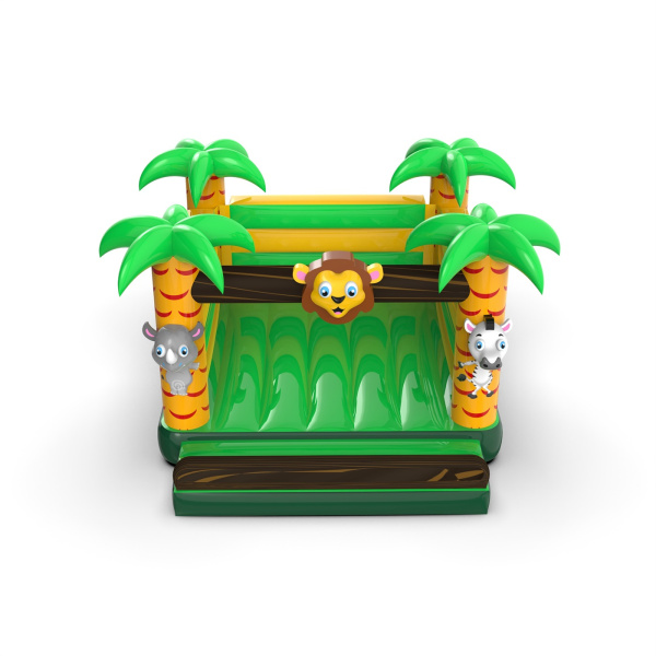 Inflatable bouncy castle with jungle theme