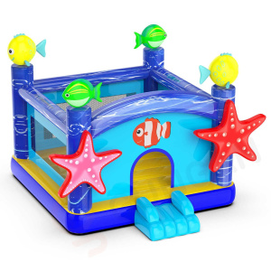 Inflatable bouncy castle with a nautical theme