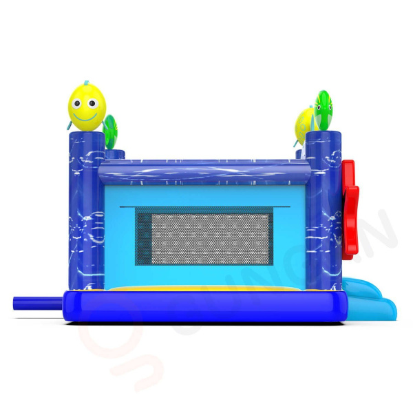 Inflatable bouncy castle with a nautical theme