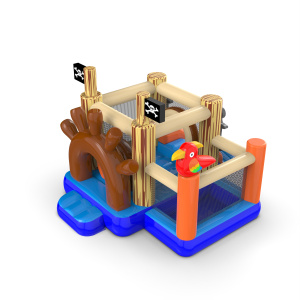 A small pirate bouncy castle with a dry pool for children