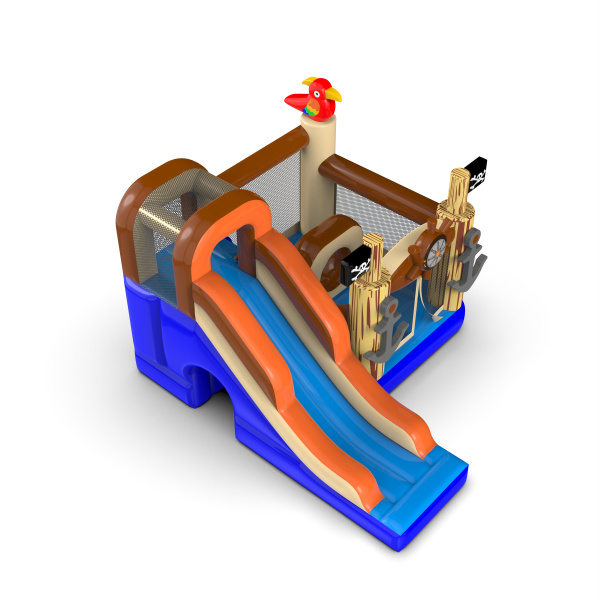 Small bouncy castle with slide for children - pirate theme