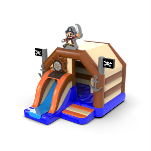 Inflatable pirate hut with slide