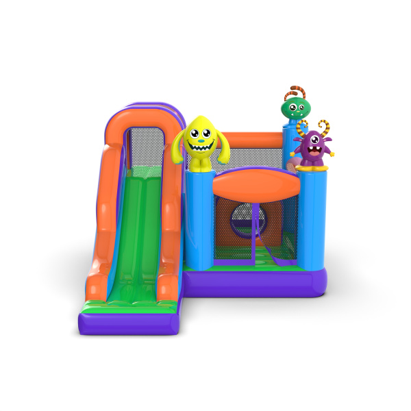 Small bouncy castle with slide for children - monsters