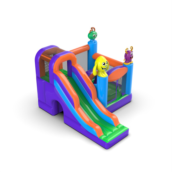 Small bouncy castle with slide for children - monsters