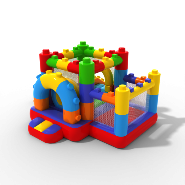 Small bouncy castle with dry pool for children - Coloured Blocks