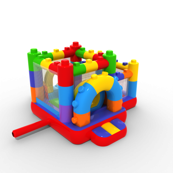 Small bouncy castle with dry pool for children - Coloured Blocks