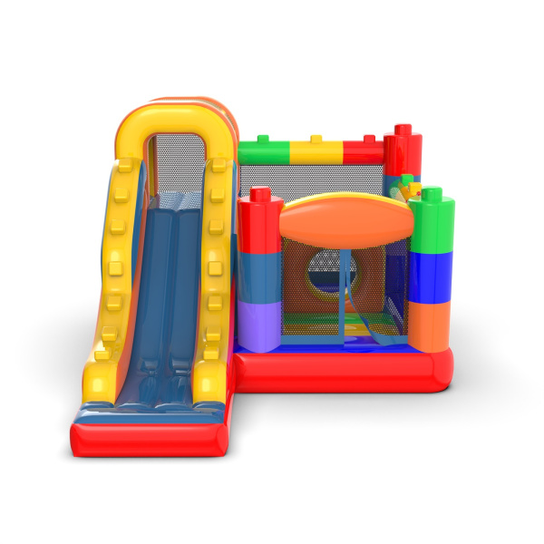 Small bouncy castle with slide for children - Coloured Blocks