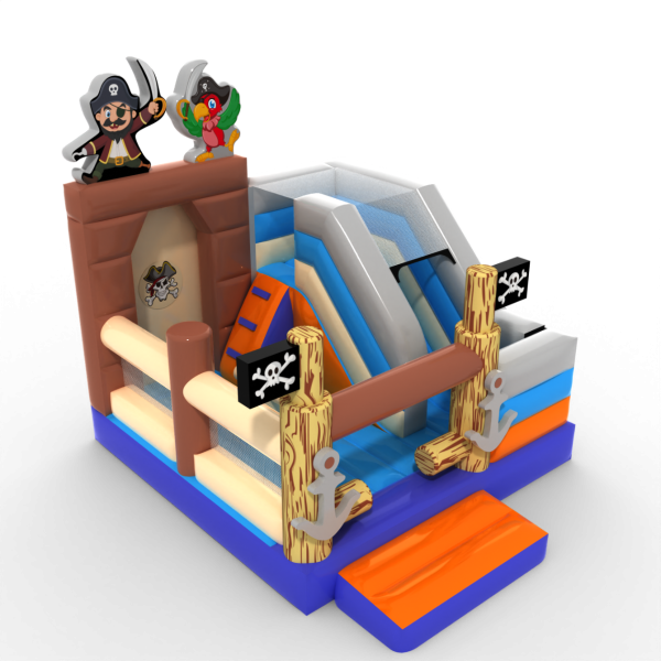 Inflatable with slide - pirate combo