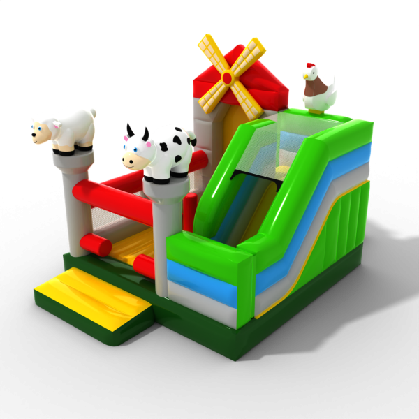 Inflatable with slide - farmer combo