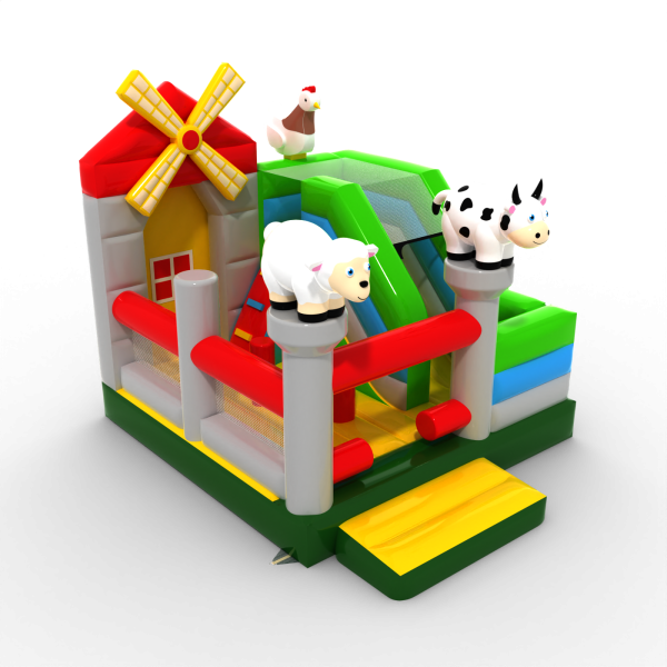 Inflatable with slide - farmer combo