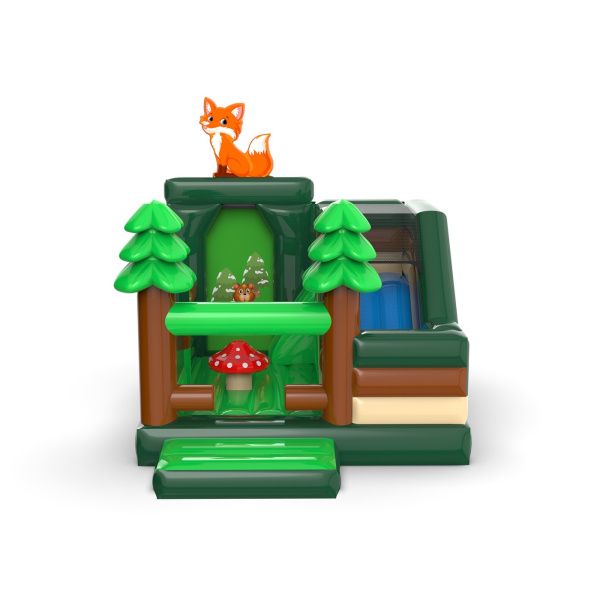Inflatable with slide - forest combo