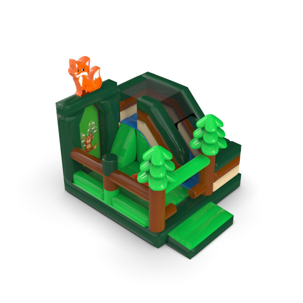 Inflatable with slide - forest combo