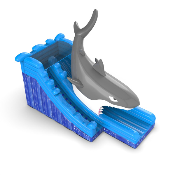 Inflatable slide with shark