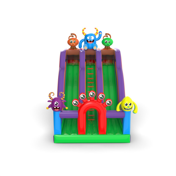 Double inflatable slide with monsters