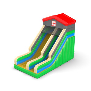 Inflatable slide with a farm theme