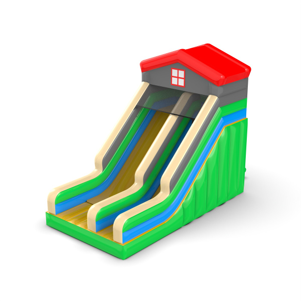 Inflatable slide with a farm theme