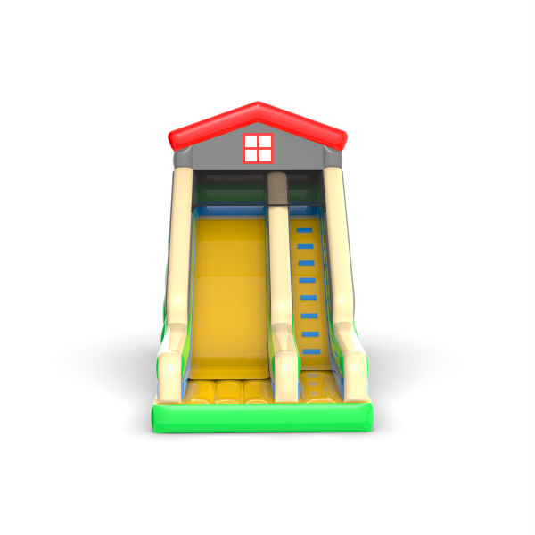Inflatable slide with a farm theme