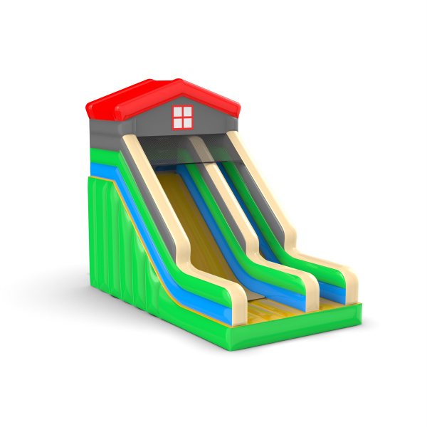 Inflatable slide with a farm theme