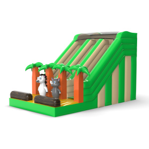 Double inflatable jungle slide