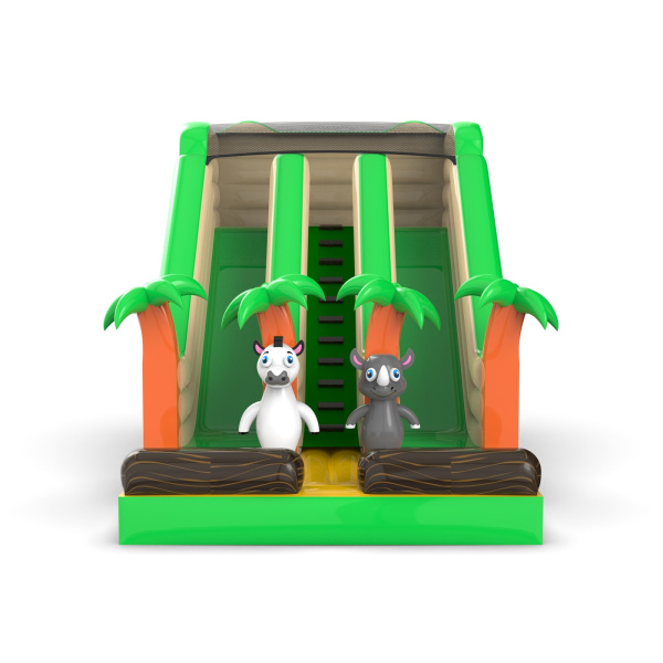 Double inflatable jungle slide