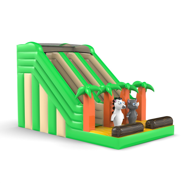Double inflatable jungle slide