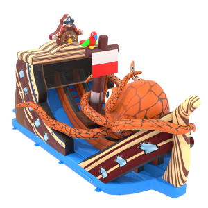 Inflatable slide Pirate Ship with octopus