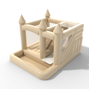 Bouncy castle with slide in a light shade