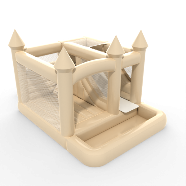 Bouncy castle with slide in a light shade