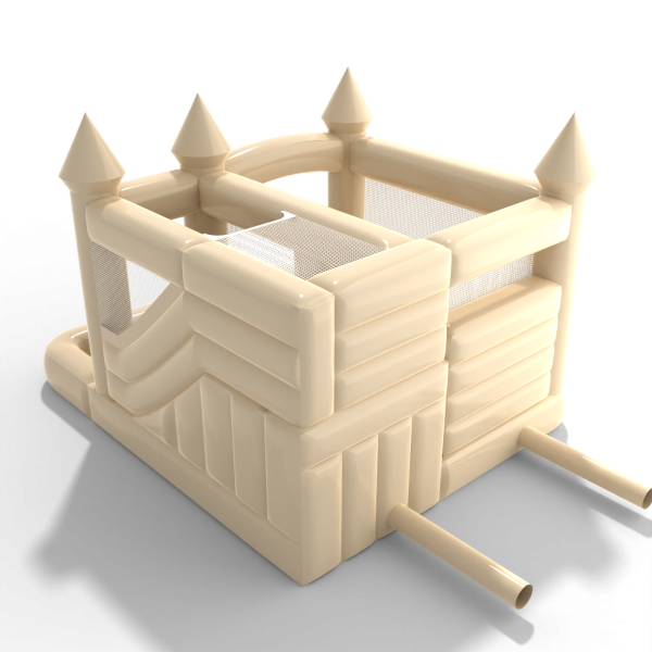 Bouncy castle with slide in a light shade