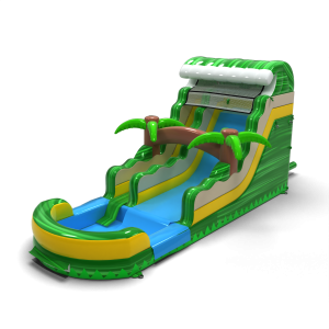 Inflatable water slide in a...