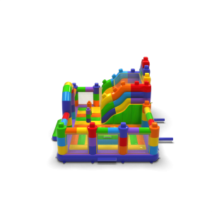 Inflatable playground 8x6 in colourful blocks motif