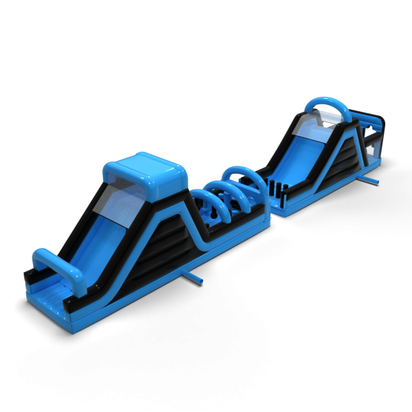 Inflatable obstacle course "CrashKader" Blue - 22.5m
